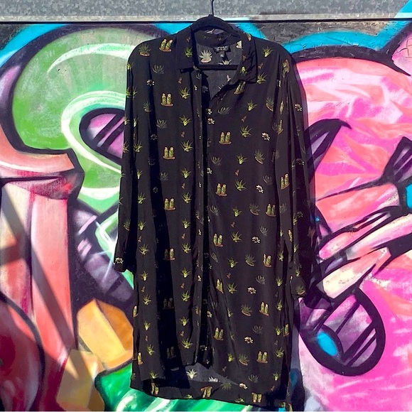 TOPSHOP CACTUS PRINT SHIRT DRESS - Picture 6 of 16